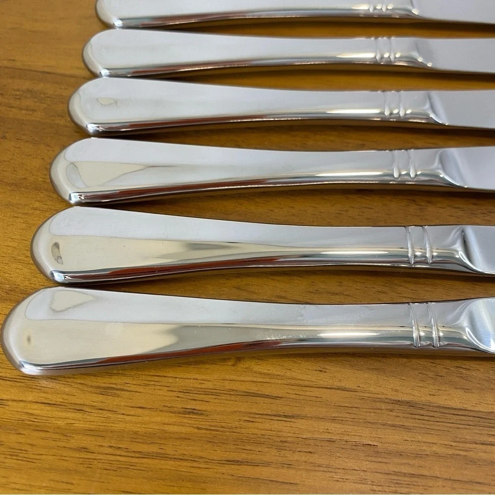 Lot Of 6 Mikasa Colette 18/10 Stainless Knives Flatware Replacement NWOT Lot A